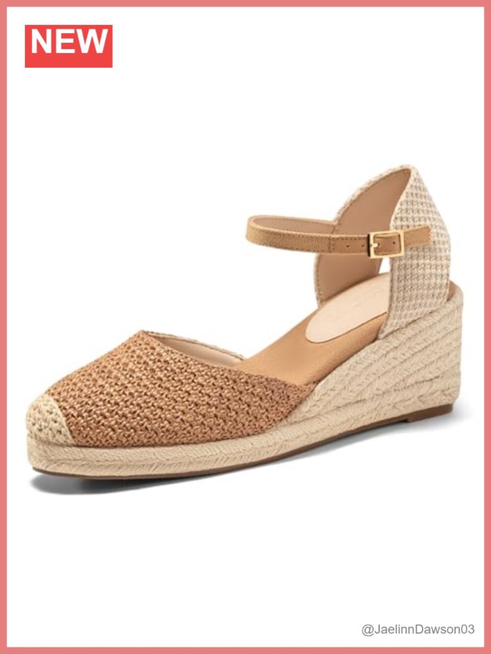 Women's Raffia Espadrille Platform Wedge Sandals with Ankle Strap